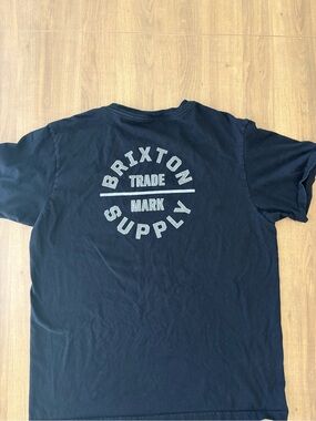 Brixton Black Crewneck 'Brixton Supply' Logo Tee